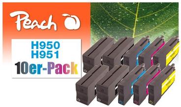 PEACH kompatibilní cartridge HP No. 950/951, Combi pack (10), 4x bk, 2x c,m,y; 4x46/6x14ml
