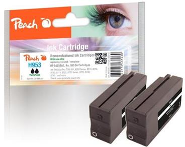 PEACH kompatibilní cartridge HP No. 953, černá, Twin-Pack2x24ml