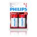 Philips baterie D PowerLife, alkalická - 2ks