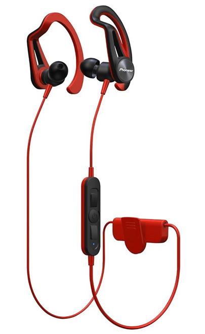 Pioneer SE-E7BT-R sportovní bluetooth sluchátka do uší - červená