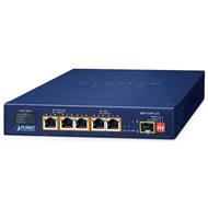 Planet BSP-115PV-15A  solární PoE+ switch, 5x1Gb, 1x1Gb SFP, 5x PoE+ 802.3at, -20~65°C , IP30, LCD displej