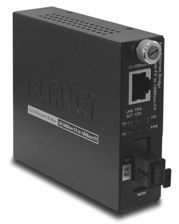PLANET FT-806B20, konvertor 10/100Base-TX/100FX, WDM,1550 nm