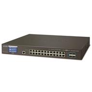 PLANET GS-5220-24T4XVR, L3 Smart switch 24xGb, 4x SFP+ 10Gbase-X, Web/LCD+ONVIF, redundant power