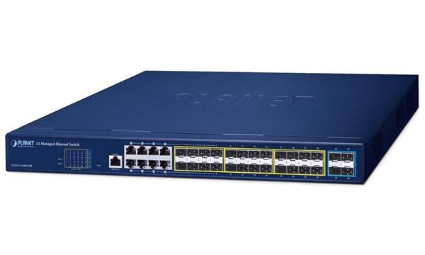 Planet GS-6311-16S8C4XR switch L3, 8x1GE combo, 16x SFP, 4x10G SFP+, 2x power-in