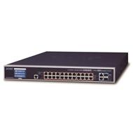 Planet GS-6320-24UP2T2XV L3 switch 24x 1000Base-T, 2x 10GBASE-T, 2x SFP+, PoE 802.3bt 600W, IPstack, touch LCD,dualpower