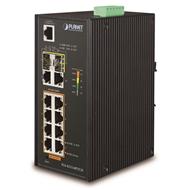 Planet IGS-4215-8P2T2S Gigabit PoE switch 10x TP (8x PoE)+ 2x SFP, 802.3at 240W,IP30, -40 až 75°C, SNMP