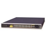 Planet IGS-6325-24P4S, 24x 1000Base-T, 4x SFP 100/1000Base-X, L3 WEB/SNMPv3, -40 až 75°C, AC+DC, IP30, PoE 440W, fanless