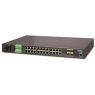 Planet IGSW-24040Tv3, Switch, 24x 1000Base-T, 4x SFP, 2x I/O, IP30, -40 až 75°C, Web/SNMPv3, AC+DC