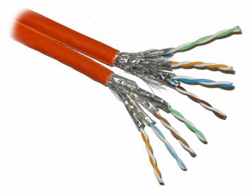 PLANET kabel FTP, drát, Cat 6A, 4p, 500MHz, LS0H, stíněný každý pár, Planet Elite, oranžový, Dca, balení 2x100m TWIN