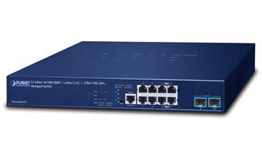 Planet MGS-6320-8T2X L3 switch, 4x Gb, 4x 2.5G, 2x 10G SFP+, Web/SNMPv3, VLAN, QoS, RIPv2/OSPFv2/OSPFv3, management