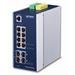 Planet průmyslový L3 switch, 8x1Gb + 4x 1/10Gb SFP+, -40 až 75°C, 12-48VDC, IP30, fanless