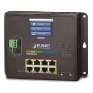 Planet WGS-5225-8P2SV nástěnný PoE switch 8x TP,2x SFP, Web+LCD, L3, ONVIF, 802.3at 240W,-40~75°C, fanless