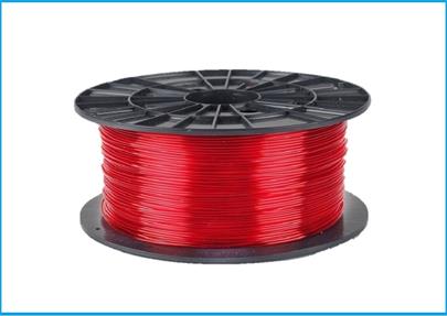 Plasty Mladeč tisková struna/filament 1,75 PETG transparentní červená, 1 kg