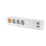 PLATINET chytrá zásuvková lišta, kabel 1.8m, Uni-schuko typ 16A, 4xUSB-A/5A TUYA aplikace