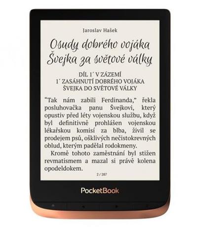 PocketBook 632 Touch HD 3, Spicy Copper, 16GB, šedý ebook reader, 6´´ E-ink1488 x 1072 LCD, Wifi, 16GB+SD