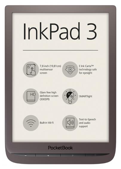 PocketBook 740 Inkpad 3, Dark Brown , tmavě hnědý ebook reader, 7,8´´ E-ink1872 x 1404 LCD, Wifi, 8GB+SD