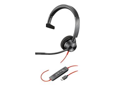 Poly Blackwire 3310 Monaural USB-C Headset +USB-C/A Adapter