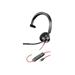 Poly Blackwire 3310 Monaural USB-C Headset +USB-C/A Adapter