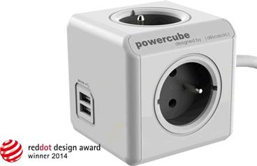 PowerCube Extended USB 3m white/grey