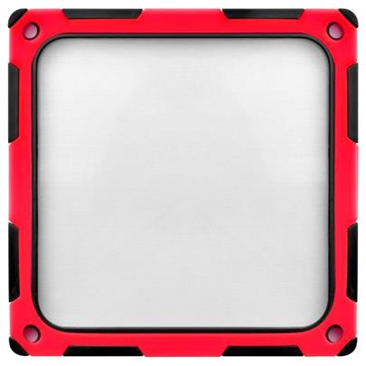 prachový filtr SilverStone 120x120, Grille and Filter Kit, antivibration silicon (4dBA noise reduction), black - red