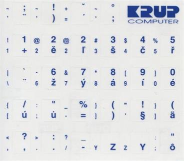 Premium RUS přelepky pro klávesnice s cizím layoutem - červené písmo, průhledné pozadí