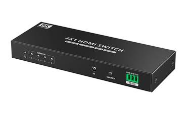 PremiumCord HDMI switch 4:1 s podporou rozlišení 8K@60Hz,4K@120Hz, 1080P, HDR, s ovládáním tlačítkem a dálkovým ovladače