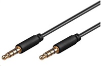 PREMIUMCORD Kabel Jack 3.5mm 4 pinový M/M 1,5m pro Apple iPhone, iPad, iPod
