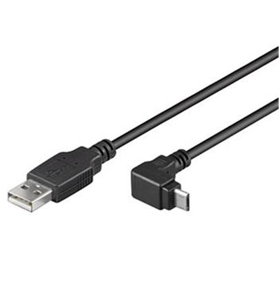 PremiumCord Kabel microi USB 2.0, A-B, 90°, 3m