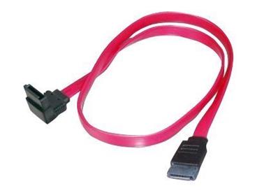 PremiumCord Kabel SATA datový, 0.7m, 1x90° + 1x rovný konektor