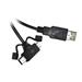 PREMIUMCORD Kabel USB 2.0 A - microUSB/miniUSB 5pin 2m (F/F)