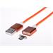 PremiumCord Magnetický micro USB 2.0, A-B nabíjecí a datový kabel 1m, oranžový