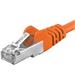Premiumcord Patch kabel CAT6a S-FTP, RJ45-RJ45, AWG 26/7 0,5m, oranžvoá