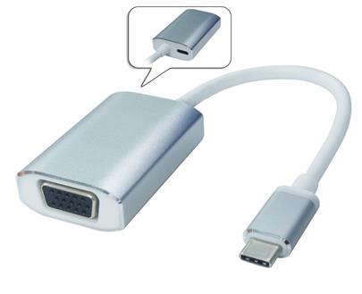PremiumCord Převodník USB3.1 na VGA, hliníkové pouzdro, rozlišení FULL HD 1080p