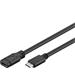 PremiumCord Prodlužovací kabel USB 3.1 konektor C/male - C/female, černý, 1m