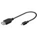 PREMIUMCORD Redukce USB 2.0 A - Micro B OTG, kabel 20cm (F/M, On The Go kompatibilní)