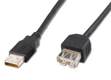 PremiumCord USB 2.0 kabel prodlužovací, A-A, 0,5m, černá