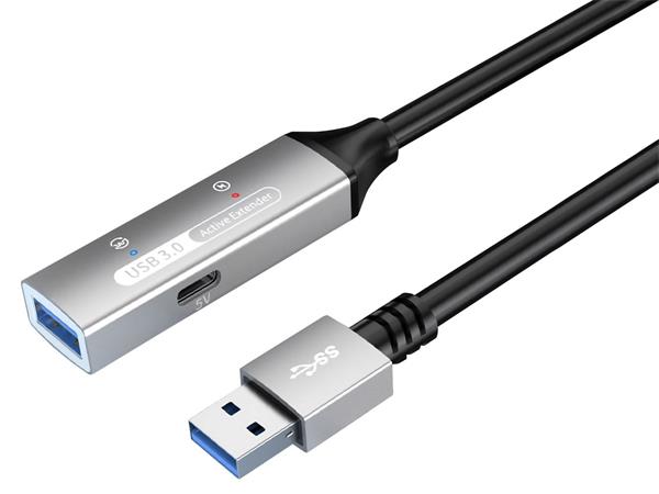 PremiumCord USB 3.2 repeater a prodlužovací kabel Male-Female, 5Gbps Aluminium 10m