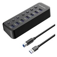 PremiumCord USB 3.2 Superspeed HUB 7-portový s vypínači portů