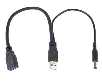 PremiumCord USB rozdvojovací kabel s USB3.0 a DC konektorem 5,5/2,5mm pro napájení 5V