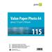 PRINT IT Value Paper Photo A4 Glossy (297x210mm), 115g/m2, (100pack)