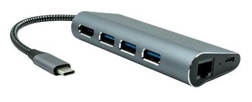 ProXtend USB-C MultiHub 6v1 - HDMI 4K, RJ45, 3x USB-A + 1x USB-C s napájením NTB až 65W