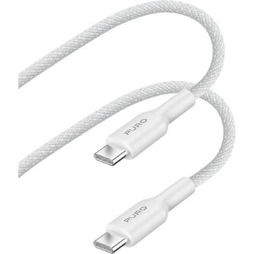 PURO Fabrik USB-C/USB-C kabel (60W) Power Delivery, 1,2 m, bílý