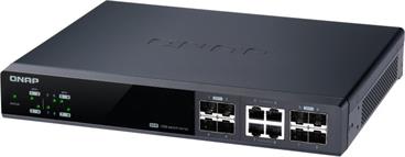 QNAP managovatelný switch QSW-M804-4C (8 portů 10GbE: 4x SFP+, 4x SFP+/NBASE-T)