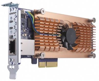 QNAP QM2-2P10G1T - Duální SSD M.2 2280 pro rozhraní PCIe a jednoportová rozšiřující karta sítě 10GbE