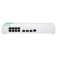 QNAP QSW-308-1C Eight 1GbE NBASE-T ports, Three 10GbE SFP+ with shared one 10GBASE-T ports  unmanage switch, 10GbE NBASE-T suppor