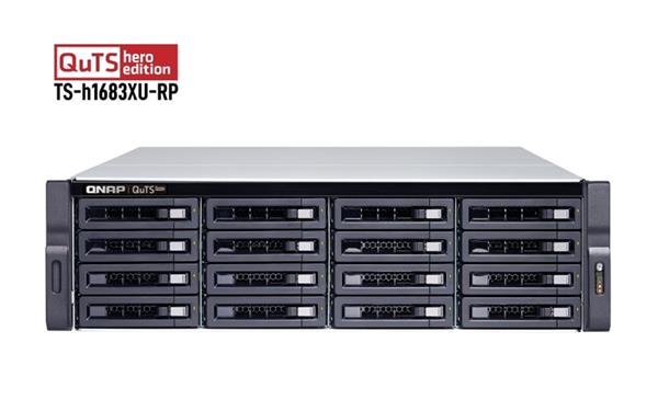 QNAP TS-h1683XU-RP-E2136-128G (Xeon 4,5GHz, ZFS, 128GB ECC RAM, 16x SATA, 4x GbE, 2x 10GbE SFP+)