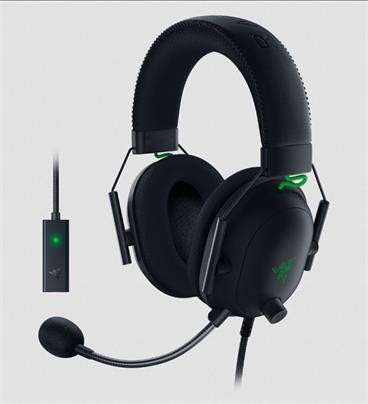 RAZER sluchátka s mikrofonem BlackShark V2, Wired Esports Headset + USB Mic Enhancer