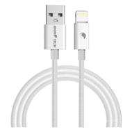 RhinoTech kabel s nylonovým opletem USB-A na Lightning 2,4A 1M bílá