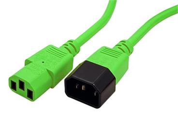 Roline Kabel síťový prodlužovací IEC320 C14 - IEC320 C13, 1,8m, zelený