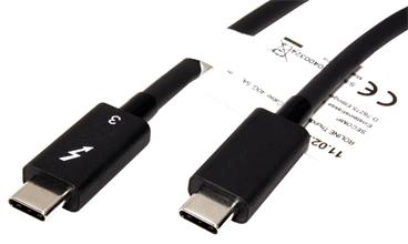 Roline Thunderbolt 3 kabel, USB C(M) - USB C(M), 40Gb/s, PD 20V/5A, černý, 0,5 m